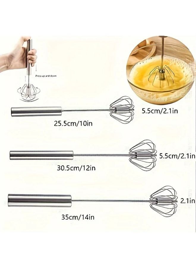 Small Size 25cm Stainless Steel Manual Hand Whisk 3 Loop Design For Efficient Mixing Baking Milk Foam - Image 3